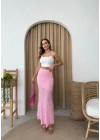 DANTEL İÇ ASTARLI ETEK PEMBE