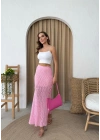 DANTEL İÇ ASTARLI ETEK PEMBE