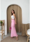 DANTEL İÇ ASTARLI ETEK PEMBE