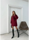 DÜĞME DETAY İÇ ASTARLI ARA BOY KAŞE KABAN BORDO