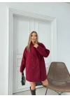 DÜĞME DETAY İÇ ASTARLI ARA BOY KAŞE KABAN BORDO