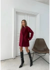 DÜĞME DETAY İÇ ASTARLI ARA BOY KAŞE KABAN BORDO