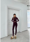 FERMUARLI PARMAK GEÇME DETAY BLUZ VE PANTOLONLU TAYT TAKIM MÜRDÜM