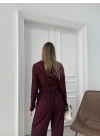 FERMUARLI PARMAK GEÇMELİ KAPÜŞONLU HIRKA VE PANTOLONLU TERS DİKİŞ GOFRE İKİLİ TAKIM MÜRDÜM