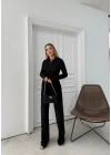 FERMUARLI PARMAK GEÇMELİ KAPÜŞONLU HIRKA VE PANTOLONLU TERS DİKİŞ GOFRE İKİLİ TAKIM SİYAH