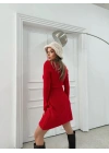 FİTİLLİ TRİKO ELBİSE KIRMIZI