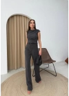 GOFRE BLUZ VE PANTOLONLU İKİLİ TAKIM ANTRASİT