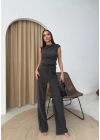 GOFRE BLUZ VE PANTOLONLU İKİLİ TAKIM ANTRASİT
