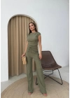 GOFRE BLUZ VE PANTOLONLU İKİLİ TAKIM HAKİ