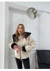 KAPÜŞONLU İÇ ASTARLI KAŞE MONT KREM