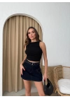 KARGO CEP DETAY KEMERLİ JEAN ETEK