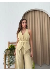 KEMER DETAY YELEK VE PANTOLONLU KETEN TAKIM İKİLİ TAKIM SARI