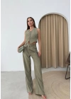 KETEN YELEK VE PANTOLONLU İKİLİ TAKIM HAKİ