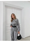 LEOPAR DESEN HIRKA VE PANTOLONLU İKİLİ TAKIM GRİ