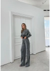 LEOPAR DESEN HIRKA VE PANTOLONLU İKİLİ TAKIM SİYAH