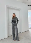 LEOPAR DESEN HIRKA VE PANTOLONLU İKİLİ TAKIM SİYAH