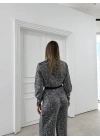 LEOPAR DESEN HIRKA VE PANTOLONLU İKİLİ TAKIM SİYAH