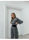 LEOPAR DESEN HIRKA VE PANTOLONLU İKİLİ TAKIM SİYAH
