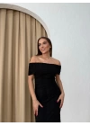 MADONNA YAKA DANTEL İÇ ASTARLI ELBİSE SİYAH