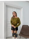 MODAL KAYIK YAKA BLUZ YEŞİL
