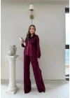 PARAŞÜT DETAY KAPÜŞONLU HIRKA VE PANTOLONLU MODAL İKİLİ TAKIM BORDO