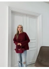 TRİKO BİSİKLET YAKA OVERSİZE KAZAK BORDO