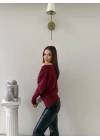 TRİKO KAYIK YAKA BLUZ BORDO