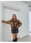 YAKA VE BEL KEMER DETAY İÇ KÜRK LAMİNE MONT KAHVE 3027