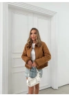 YAKA VE BEL KEMER DETAY İÇİ KÜRKLÜ LAMİNE MONT KAHVE 3096