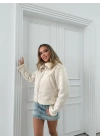 YAKA VE BEL KEMER DETAY İÇİ KÜRKLÜ LAMİNE MONT KREM 3096