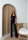 YELEK VE PANTOLONLU CREP İKİLİ TAKIM LACİVERT