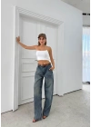 YÜKSEK BEL GENİŞ PAÇA JEAN PANTOLON