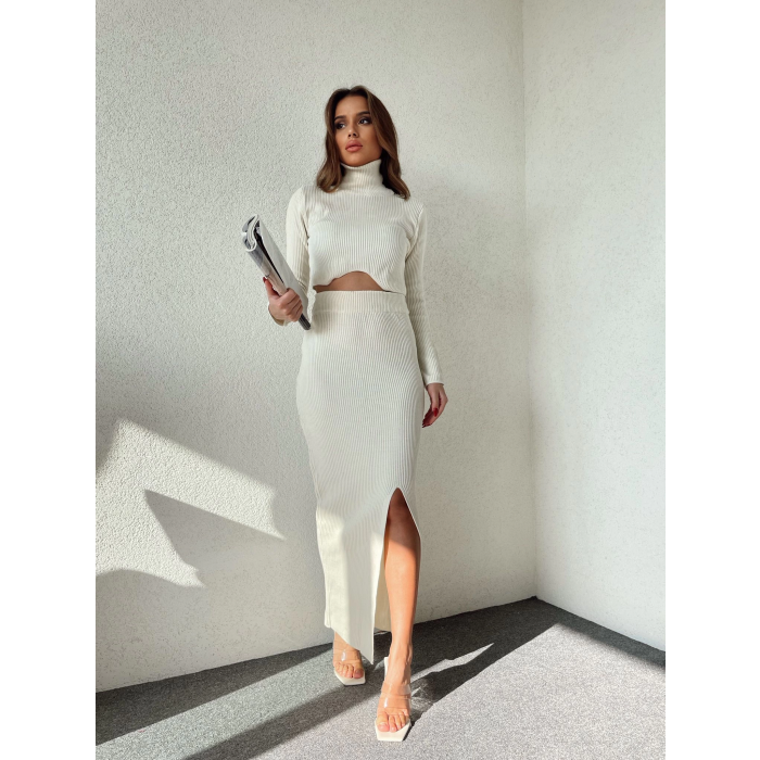 ETEKLİ TRİKO İKİLİ TAKIM KREM