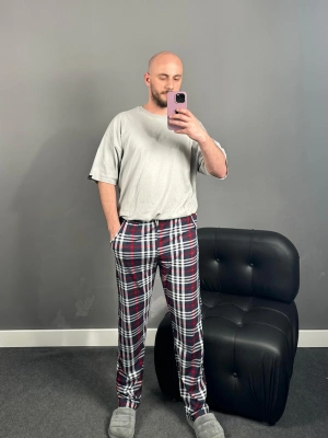 Lacivert Ekose Erkek Pijama Altı