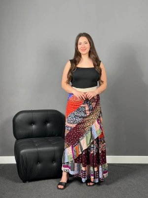 Renkli Bağlamalı Anvelop Etek