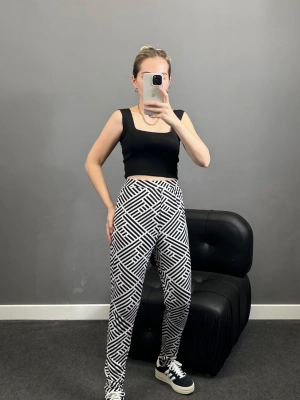 A Kalite Pamuklu Penye Geometrik Pijama Altı