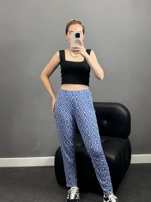 A Kalite Pamuklu Penye Mavi Pijama Altı