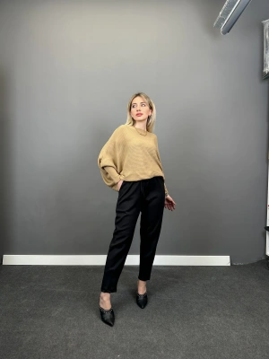 Siyah Dalgıç Kumaş Pantolon