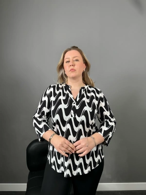 Dalga Desenli A Kalite Penye Bluz