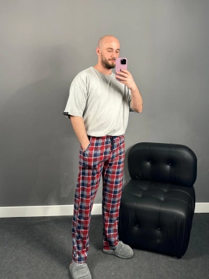 Kırmızı Ekose Erkek Pijama Altı