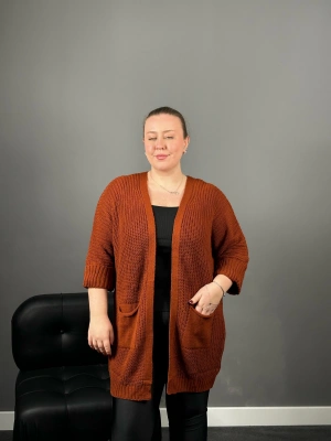 Kiremit Örme Triko Hırka