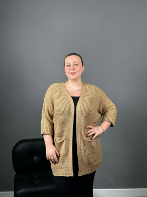 Camel Örme Triko Hırka