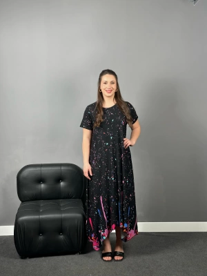 Kısa Kol Konfeti Elbise ZARA MODEL