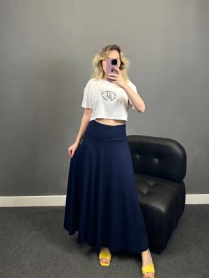 Lacivert Tam Boy İhraç Etek