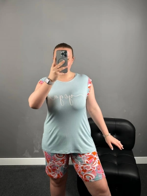 Mavi Leydi Şortlu Takım