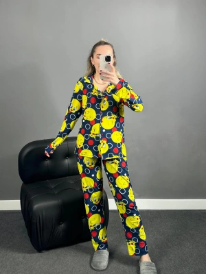 Tweety Düğmeli Süet Pijama Takımı