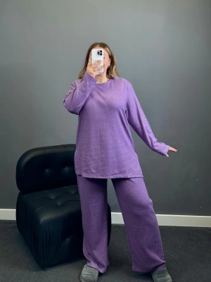 Mor NRD Uzun Kol Pamuklu Fitilli Takım