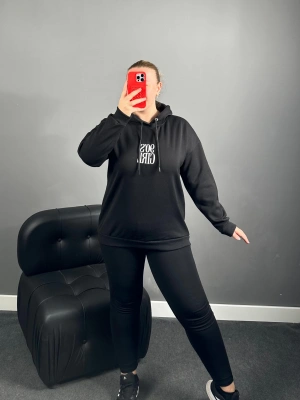 Siyah 90s Girls Üç İplik Şardonlu Sweatshirt