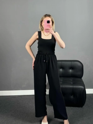 Siyah Ayrobin Pantolon