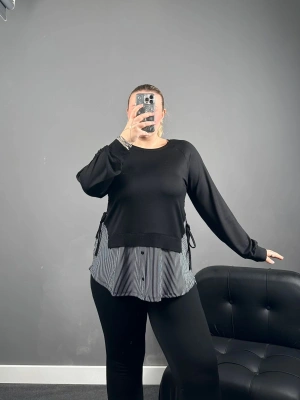 Siyah Yandan Bağlamalı Bluz